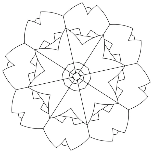 Heilige Geometrie Lotus Bloemen Bloemmotief Icoon Geometrische Cirkel Cirkel Symbool — Stockvector