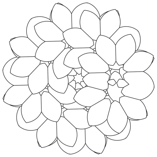 Kutsal Geometri Nilüfer Çiçeği Çiçek Motifi Ikon Geometrik Dairesel Daire — Stok Vektör