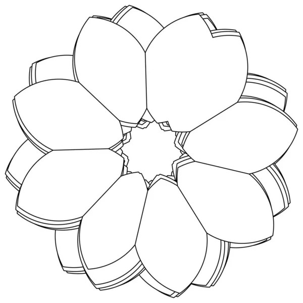 Heilige Geometrie Lotus Blumen Blumenmotiv Ikone Geometrischer Kreis Kreissymbol Illustration — Stockvektor