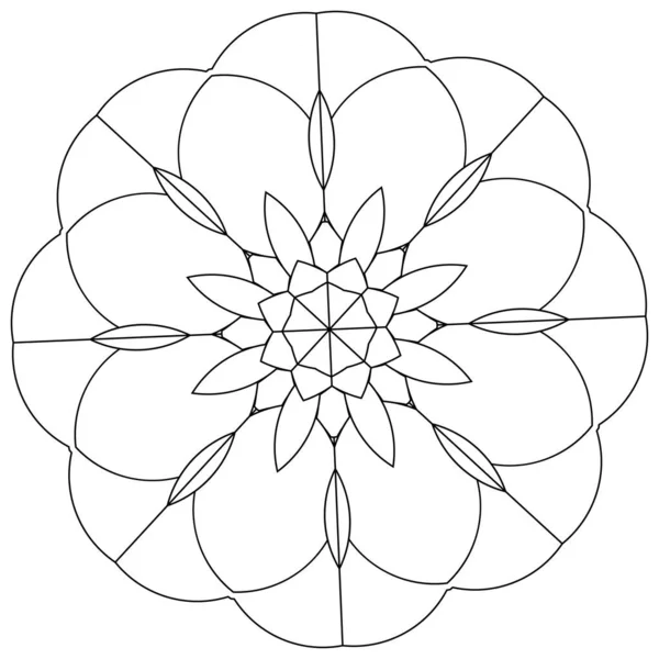 Священная Геометрия Лотоса Цветок Цветочный Мотив Икона Геометрический Круг Символ — стоковый вектор