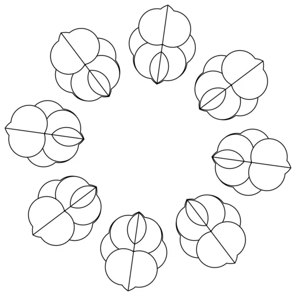 Hellig Geometrilotus Blomstermotiv Ikon Geometrisk Sirkelformet Sirkelformet Symbol Illustrasjon – stockvektor