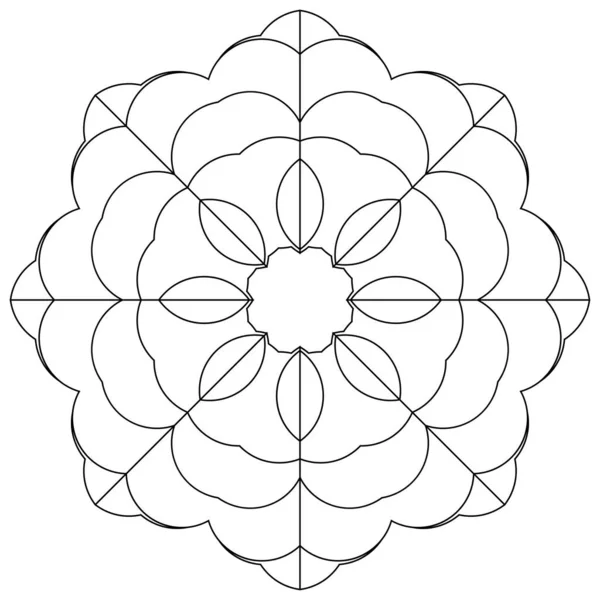 Священная Геометрия Лотоса Цветок Цветочный Мотив Икона Геометрический Круг Символ — стоковый вектор