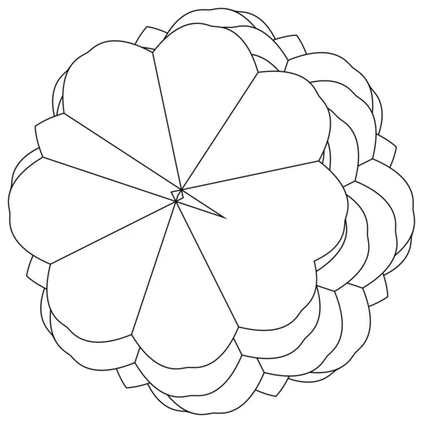 Loto Geometria Sacra Floreale Motivo Floreale Icona Circolare Geometrica Simbolo — Vettoriale Stock