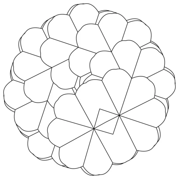 Geometria Sagrada Lótus Floral Flor Motivo Ícone Circular Geométrica Símbolo —  Vetores de Stock
