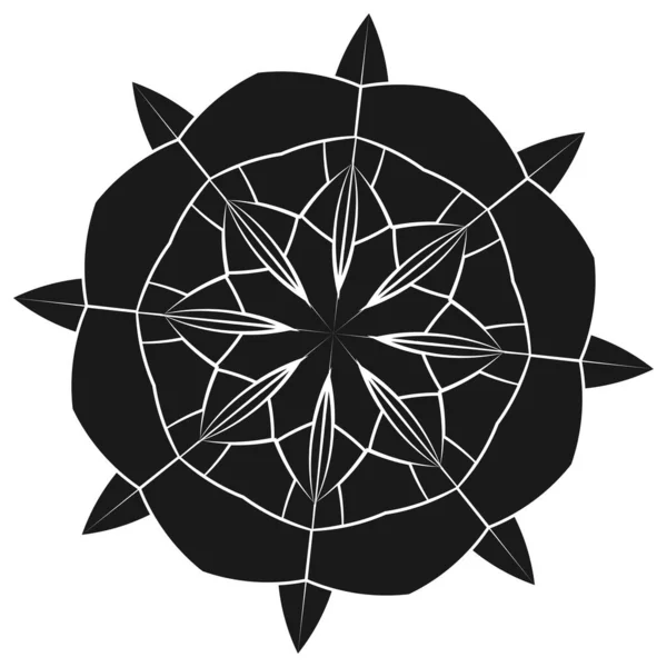 Geometría Sagrada Loto Floral Motivo Floral Icono Circular Geométrica Símbolo — Vector de stock