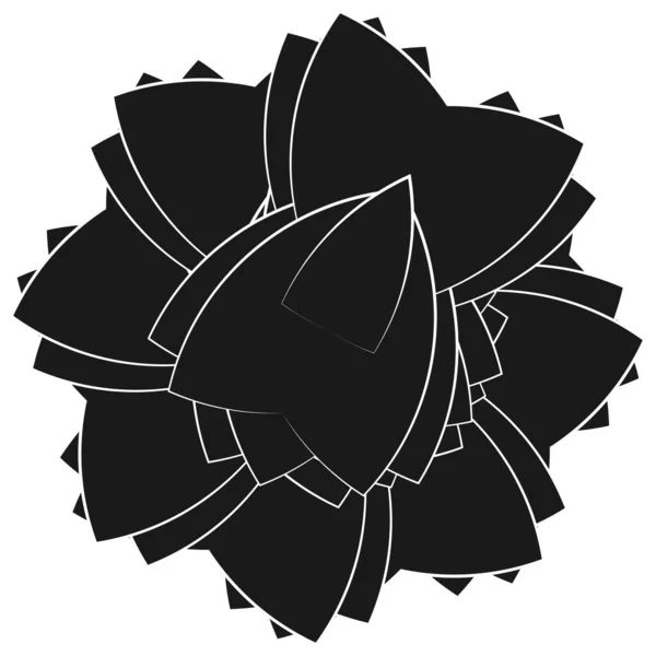 Geometría Sagrada Loto Floral Motivo Floral Icono Circular Geométrica Símbolo — Vector de stock