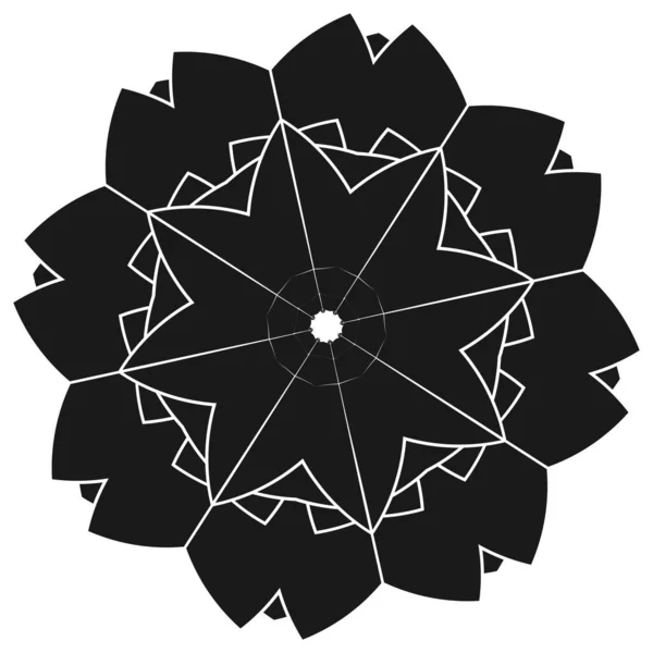 神聖な蓮の幾何学 花のモチーフ アイコン 幾何学的円 円記号 イラスト — ストックベクタ