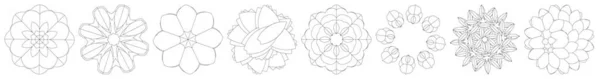 Священная Геометрия Лотоса Цветок Цветочный Мотив Икона Геометрическая Круговая Символ — стоковый вектор