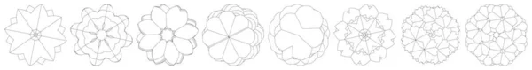 Święta Geometria Lotosu Kwiaty Motyw Kwiatowy Ikona Geometryczny Okrągły Okrągły — Wektor stockowy