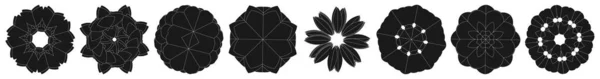 Święta Geometria Lotosu Kwiaty Motyw Kwiatowy Ikona Geometryczny Okrągły Okrągły — Wektor stockowy