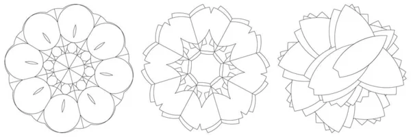 Heilige Geometrie Lotus Blumen Blumenmotiv Ikone Geometrischer Kreis Kreissymbol Illustration — Stockvektor