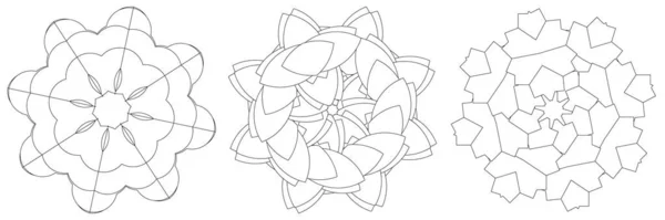 神聖な蓮の幾何学 花のモチーフ アイコン 幾何学的円形 円記号 イラスト 株式ベクトルイラスト クリップアートグラフィック — ストックベクタ