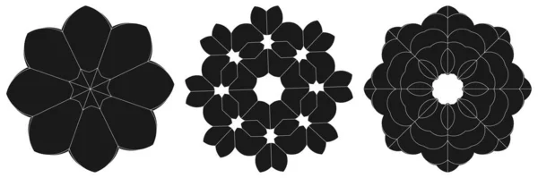 Heilige Geometrie Lotus Bloemen Bloemmotief Icoon Geometrische Cirkel Cirkel Symbool — Stockvector