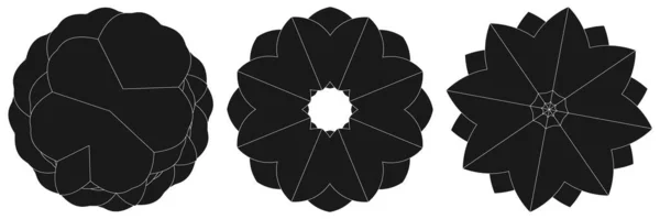 Helig Geometri Lotus Blommor Blommotiv Ikon Geometrisk Cirkel Cirkel Symbol — Stock vektor