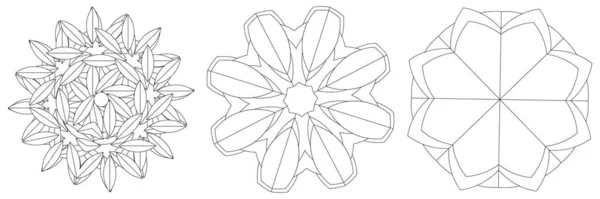 Geometria Sagrada Lótus Floral Flor Motivo Ícone Circular Geométrica Símbolo —  Vetores de Stock