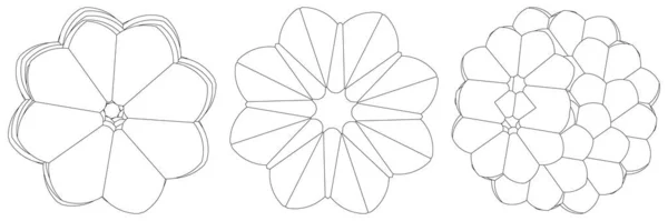 Geometría Sagrada Loto Floral Motivo Floral Icono Circular Geométrica Símbolo — Vector de stock