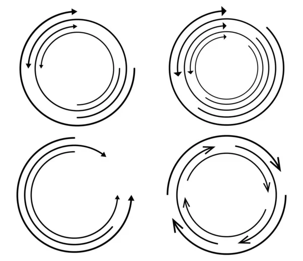 Circulaire Aléatoire Élément Flèche Cycle Spirale Rotation Flèches Tournantes Illustration — Image vectorielle