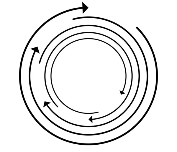 Random Circular Cycle Arrow Element Spiral Spinning Revolve Arrows Stock — Stock Vector