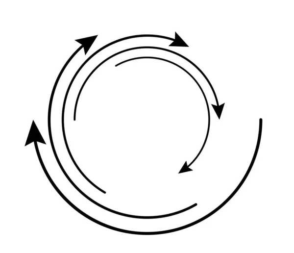 Circulaire Aléatoire Élément Flèche Cycle Spirale Rotation Flèches Tournantes Illustration — Image vectorielle