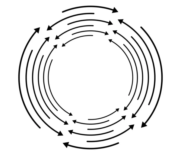 Random Circular Cycle Arrow Element Spiral Spinning Revolve Arrows Stock — Stock Vector