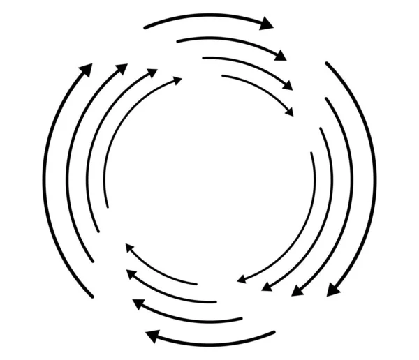 Zufälliges Kreisförmiges Zyklisches Pfeilelement Spirale Spinnerei Rotierende Pfeile Aktienvektorillustration Clip — Stockvektor