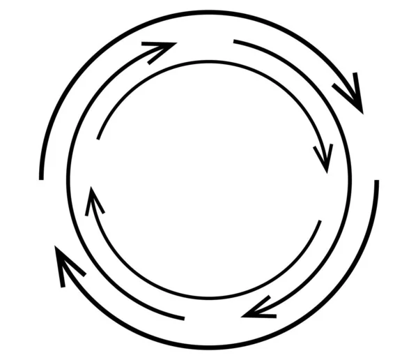 ランダムな円形 サイクル矢印要素 スパイラル スピニング 回転矢印 ストックベクトルイラスト クリップアートグラフィック — ストックベクタ