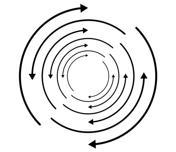 Random Circular Cycle Arrow Element Spiral Spinning Revolve Arrows Stock — Stock Vector