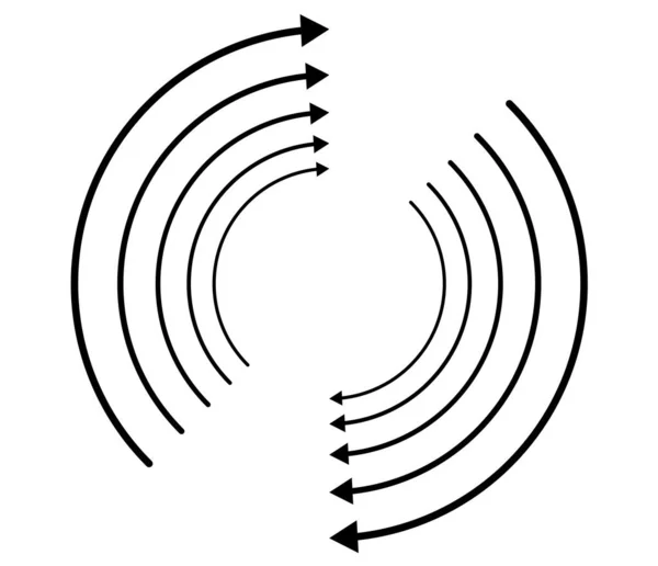 Slumpmässiga Cirkulära Cykel Pilen Element Spiral Spinning Roterande Pilar Stock — Stock vektor