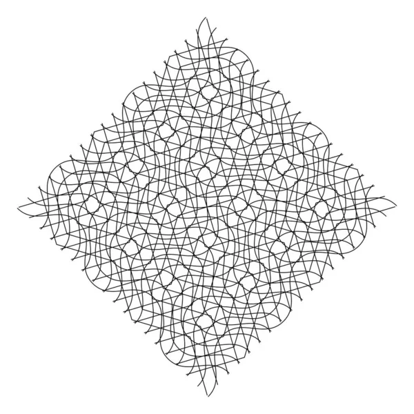 Geometrický Vazný Prvek Protínajícími Čarami Pruhy Abstraktní Mříž Mříž Mříž — Stockový vektor