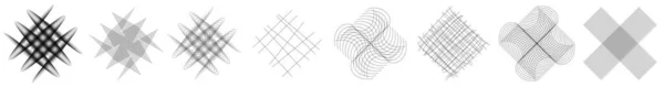几何编织的元素与交叉线 抽象格子 格栅和丛图解 实数矢量图解 剪贴画 — 图库矢量图片