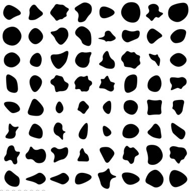 Rastgele leke, mürekkep lekesi. Organik leke, leke. Benek şekli. Splat, benek grafiği. Sıvı damlası, sıvı. Çakıl taşı, taş siluet. Mürekkep lekesi, mottle leke düzensiz şekli. Temel, basit yuvarlak, düzgün form