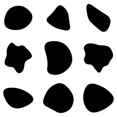 Rastgele leke, mürekkep lekesi. Organik leke, leke. Benek şekli. Splat, benek grafiği. Sıvı damlası, sıvı. Çakıl taşı, taş siluet. Mürekkep lekesi, mottle leke düzensiz şekli. Temel, basit yuvarlak, düzgün form