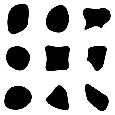 Rastgele leke, mürekkep lekesi. Organik leke, leke. Benek şekli. Splat, benek grafiği. Sıvı damlası, sıvı. Çakıl taşı, taş siluet. Mürekkep lekesi, mottle leke düzensiz şekli. Temel, basit yuvarlak, düzgün form