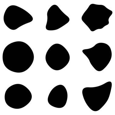 Rastgele leke, mürekkep lekesi. Organik leke, leke. Benek şekli. Splat, benek grafiği. Sıvı damlası, sıvı. Çakıl taşı, taş siluet. Mürekkep lekesi, mottle leke düzensiz şekli. Temel, basit yuvarlak, düzgün form