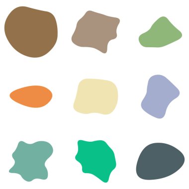 Rastgele leke, mürekkep lekesi. Organik leke, leke. Benek şekli. Splat, benek grafiği. Sıvı damlası, sıvı. Çakıl taşı, taş siluet. Mürekkep lekesi, mottle leke düzensiz şekli. Temel, basit yuvarlak, düzgün form