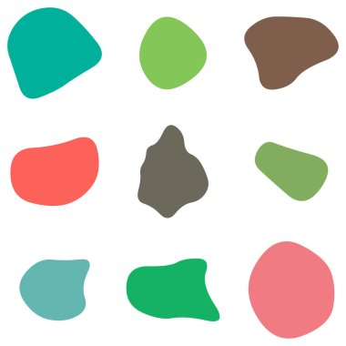 Rastgele leke, mürekkep lekesi. Organik leke, leke. Benek şekli. Splat, benek grafiği. Sıvı damlası, sıvı. Çakıl taşı, taş siluet. Mürekkep lekesi, mottle leke düzensiz şekli. Temel, basit yuvarlak, düzgün form