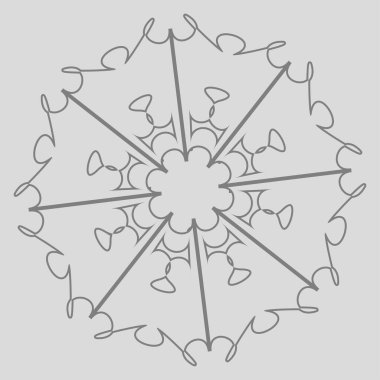 Soyut dairesel, radyal geometrik vektör ögesi, ikon, illüstrasyon. Motif, mandala tasarımı - stok vektör illüstrasyonu, klip- sanat grafikleri