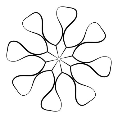 Soyut dairesel, radyal geometrik vektör ögesi, ikon, illüstrasyon. Motif, mandala tasarımı - stok vektör illüstrasyonu, klip- sanat grafikleri