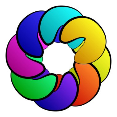 Soyut dairesel, radyal geometrik vektör ögesi, ikon, illüstrasyon. Motif, mandala tasarımı - stok vektör illüstrasyonu, klip- sanat grafikleri