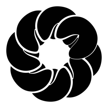 Soyut dairesel, radyal geometrik vektör ögesi, ikon, illüstrasyon. Motif, mandala tasarımı - stok vektör illüstrasyonu, klip- sanat grafikleri