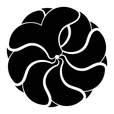 Soyut dairesel, radyal geometrik vektör ögesi, ikon, illüstrasyon. Motif, mandala tasarımı - stok vektör illüstrasyonu, klip- sanat grafikleri