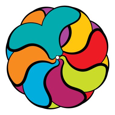 Soyut dairesel, radyal geometrik vektör ögesi, ikon, illüstrasyon. Motif, mandala tasarımı - stok vektör illüstrasyonu, klip- sanat grafikleri