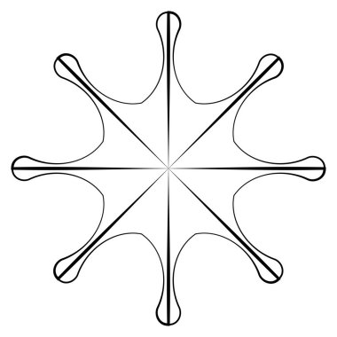 Soyut dairesel, radyal geometrik vektör ögesi, ikon, illüstrasyon. Motif, mandala tasarımı - stok vektör illüstrasyonu, klip- sanat grafikleri