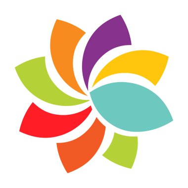 Soyut dairesel, radyal geometrik vektör ögesi, ikon, illüstrasyon. Motif, mandala tasarımı - stok vektör illüstrasyonu, klip- sanat grafikleri