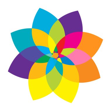 Soyut dairesel, radyal geometrik vektör ögesi, ikon, illüstrasyon. Motif, mandala tasarımı - stok vektör illüstrasyonu, klip- sanat grafikleri