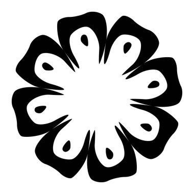 Soyut dairesel, radyal geometrik vektör ögesi, ikon, illüstrasyon. Motif, mandala tasarımı - stok vektör illüstrasyonu, klip- sanat grafikleri