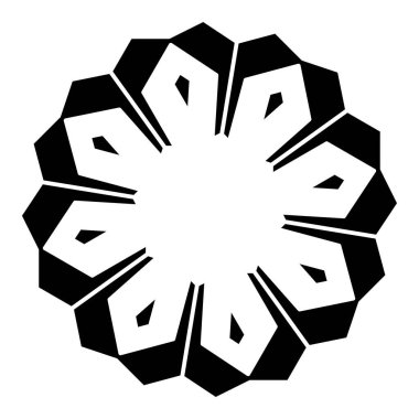 Soyut dairesel, radyal geometrik vektör ögesi, ikon, illüstrasyon. Motif, mandala tasarımı - stok vektör illüstrasyonu, klip- sanat grafikleri