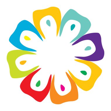 Soyut dairesel, radyal geometrik vektör ögesi, ikon, illüstrasyon. Motif, mandala tasarımı - stok vektör illüstrasyonu, klip- sanat grafikleri