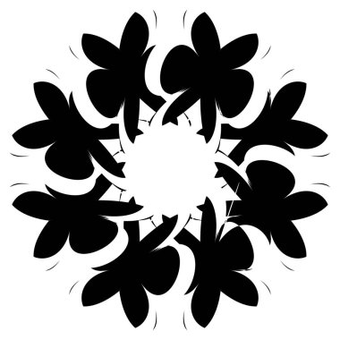 Soyut dairesel, radyal geometrik vektör ögesi, ikon, illüstrasyon. Motif, mandala tasarımı - stok vektör illüstrasyonu, klip- sanat grafikleri