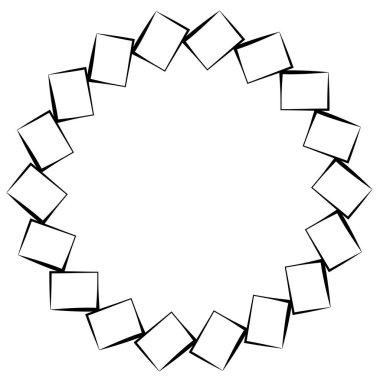 Soyut dairesel, radyal geometrik vektör ögesi, ikon, illüstrasyon. Motif, mandala tasarımı - stok vektör illüstrasyonu, klip- sanat grafikleri